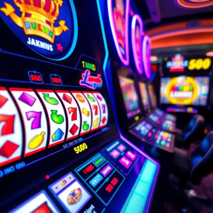 Colorful online pokies interface with vibrant symbols and jackpot indicators