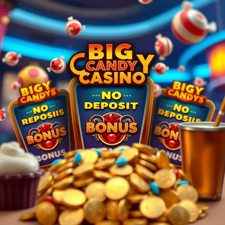 Illustration of bonus offers with symbols of candy, coins, and rewards highlighting no deposit bonuses
