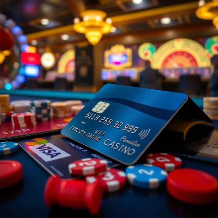 Secure online payment methods symbolized by credit cards and digital wallets for smooth casino transactions