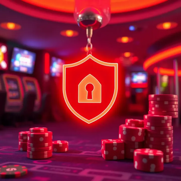 Security Features Ensuring Safe Gameplay at Big Candy Casino Illustration of secure online casino experience with shield symbol and gaming elements