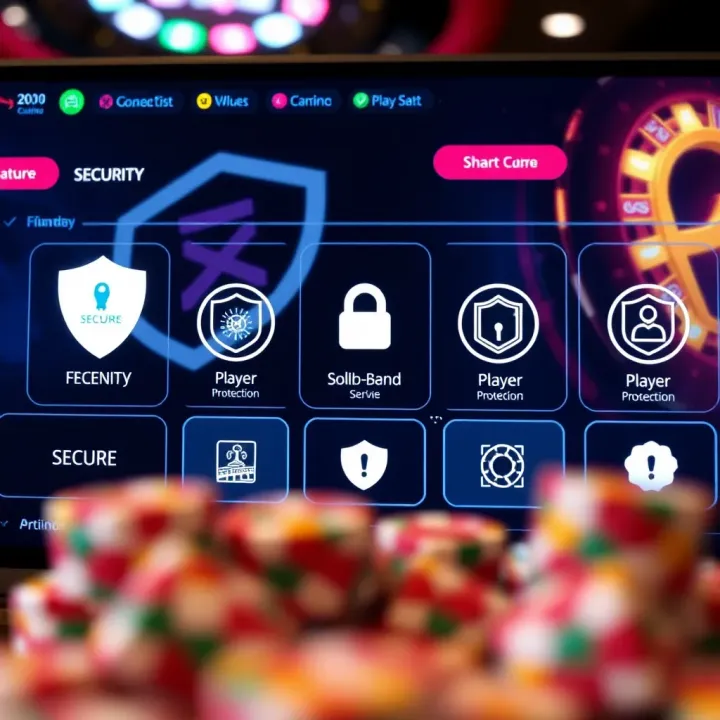 Secure online casino platform showing encrypted connection and player protection icons