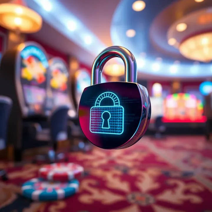 A secure digital padlock symbolizing online casino safety and trust