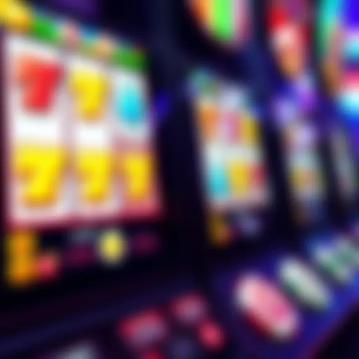 Colorful candy-themed casino slot machine screen showing vibrant game symbols
