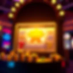 Illustration of a casino slot machine with bonus symbols and a glowing reward sign