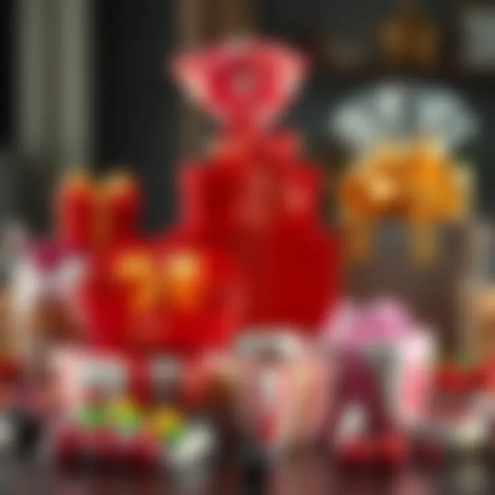 Various big candy boxes of different shapes and sizes displayed for gift ideas