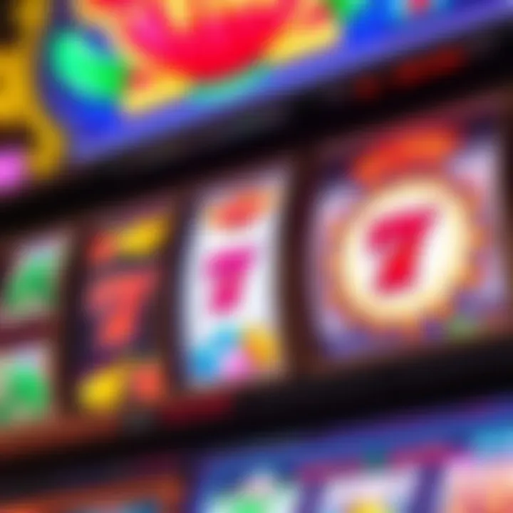 Colorful online pokies interface showcasing reels with various symbols and a glowing payout meter