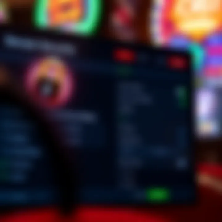Secure account settings page displaying privacy options and security features on a digital casino platform