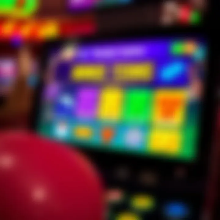 Colorful casino bonus terms and responsible gambling icons on digital screen