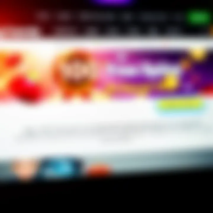 Close-up of a casino website interface showcasing the 100 free spins no deposit offer and bonus terms