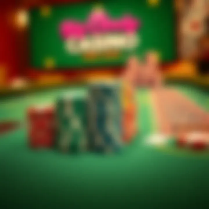 Colorful casino chips stacked on a green felt table symbolizing Big Candy Casino bonus credits
