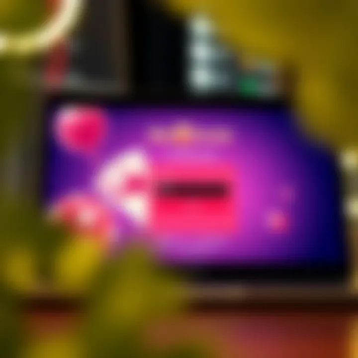 User interface of Big Candy Casino login page on a laptop screen