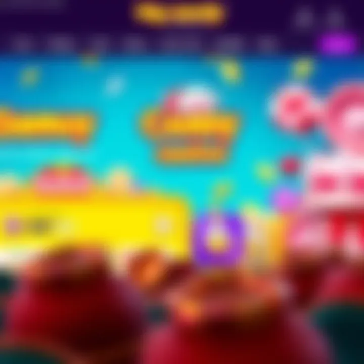 Bright and colorful Big Candy Casino homepage showcasing games and login options