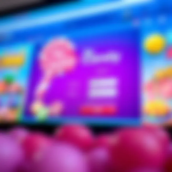 The Big Candy Casino Login Interface User interface showing login screen with username and password fields on a colorful casino website