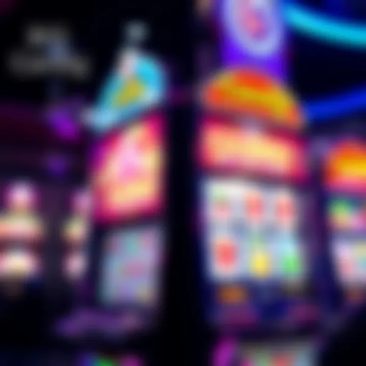 Bright Candy-Themed Slot Machine at Big Candy Casino Bright casino slot machine with colorful candy-themed symbols and flashing lights