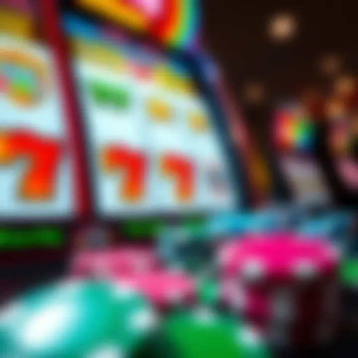 Colorful casino chips and sparkling slot machine reels illustrating a no deposit bonus offer