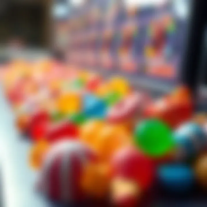 Colorful digital candies representing various casino game rewards