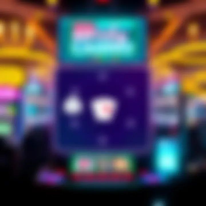 Illustration of a secure online casino environment with icons representing promotions and safety for Australian players