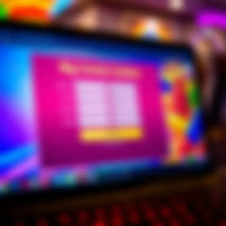 Close-up of a computer screen displaying the Big Candy Casino registration page with clear input fields