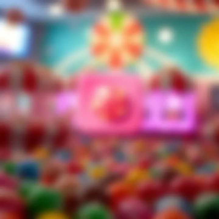 Notification icon with a candy symbol indicating updates and alerts in the game