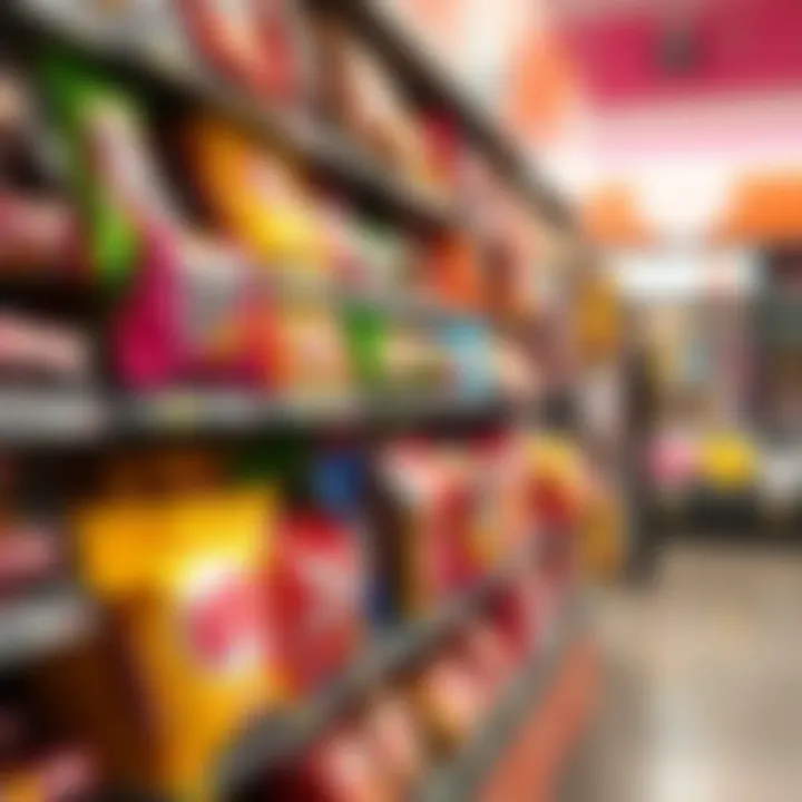 Retail shelf showcasing an array of popular large candy bars appealing to Australian consumers