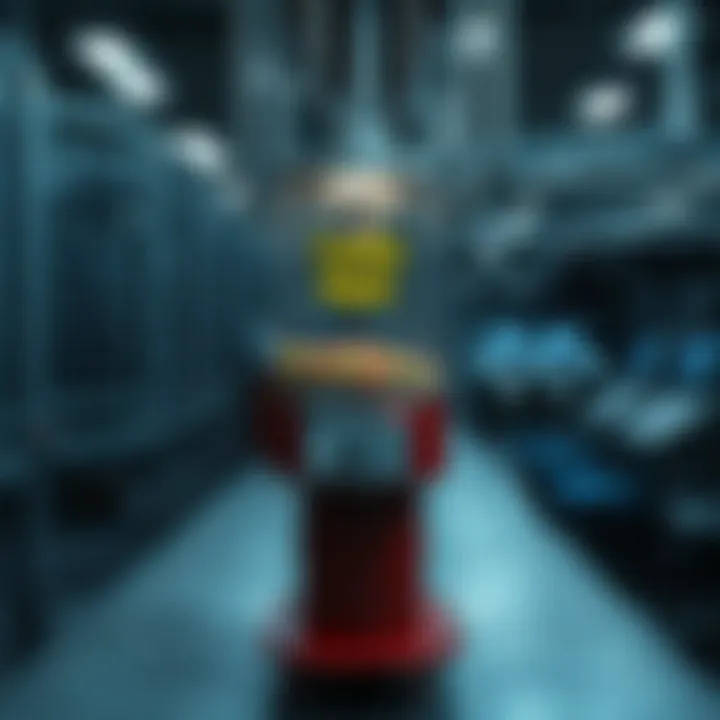 Large industrial candy machine with conveyor belts and control panels in a factory setting