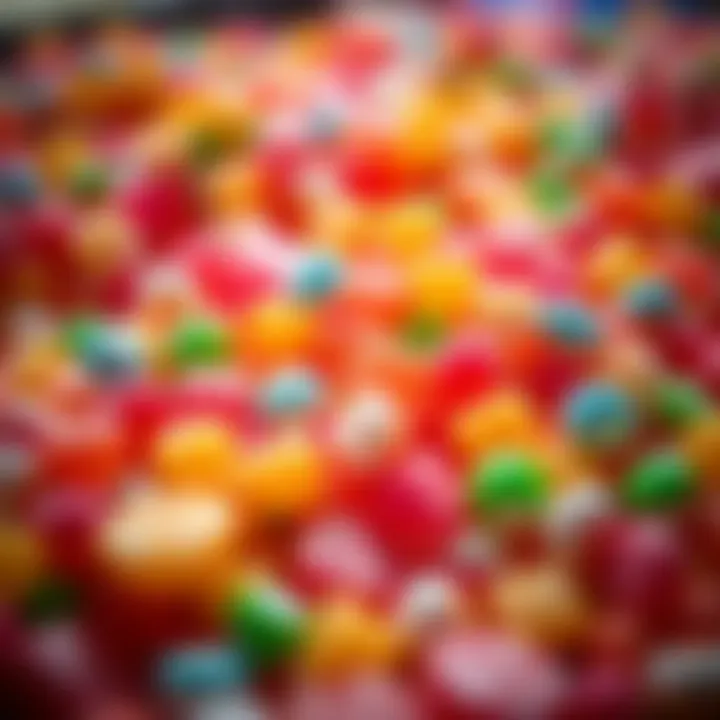 Colorful candy pieces representing online casino bonuses