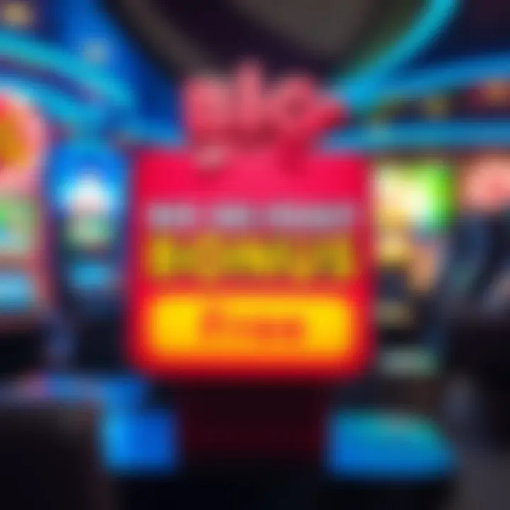 Illustration showing a digital bonus offer for free gaming credits on a bright interface