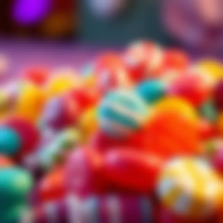 Bright colorful candies representing a no deposit bonus offer
