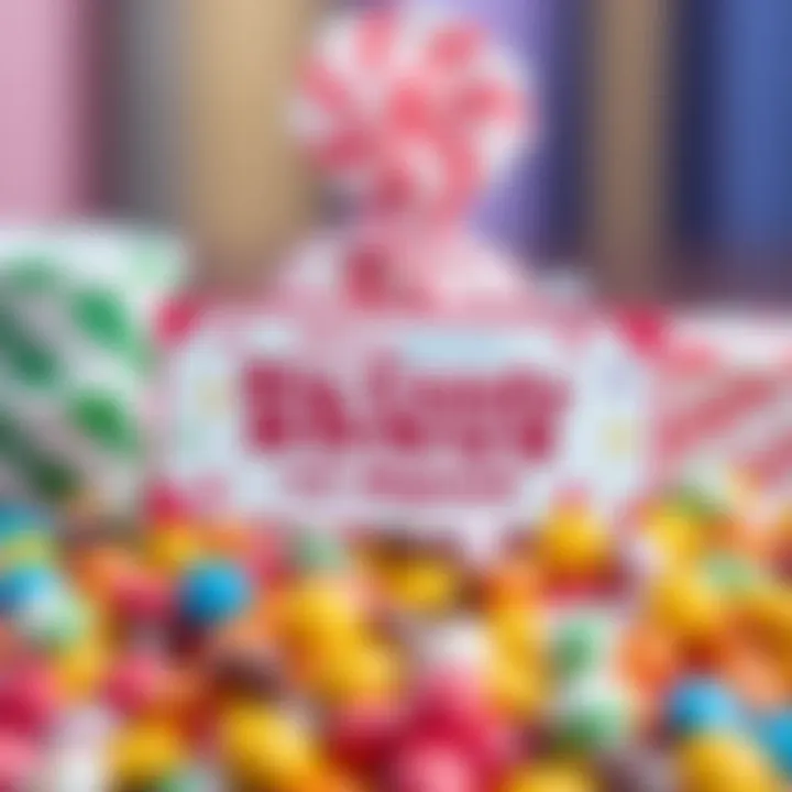 Colorful candy pieces surrounding a bright bonus voucher