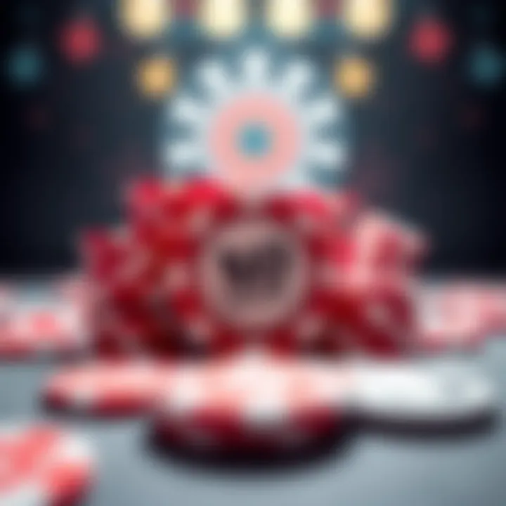 Bright casino tokens and chips symbolizing no deposit bonuses