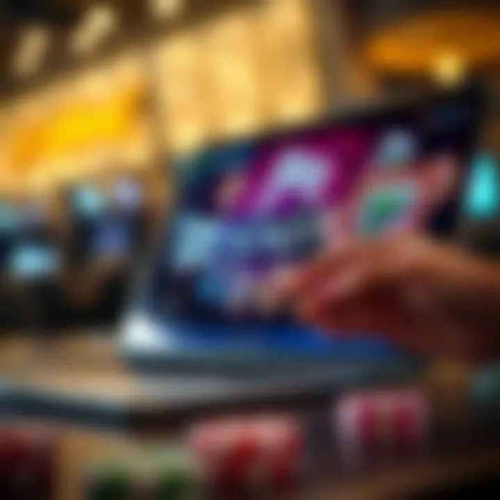 Illustration of a digital casino bonus code being entered on a laptop screen