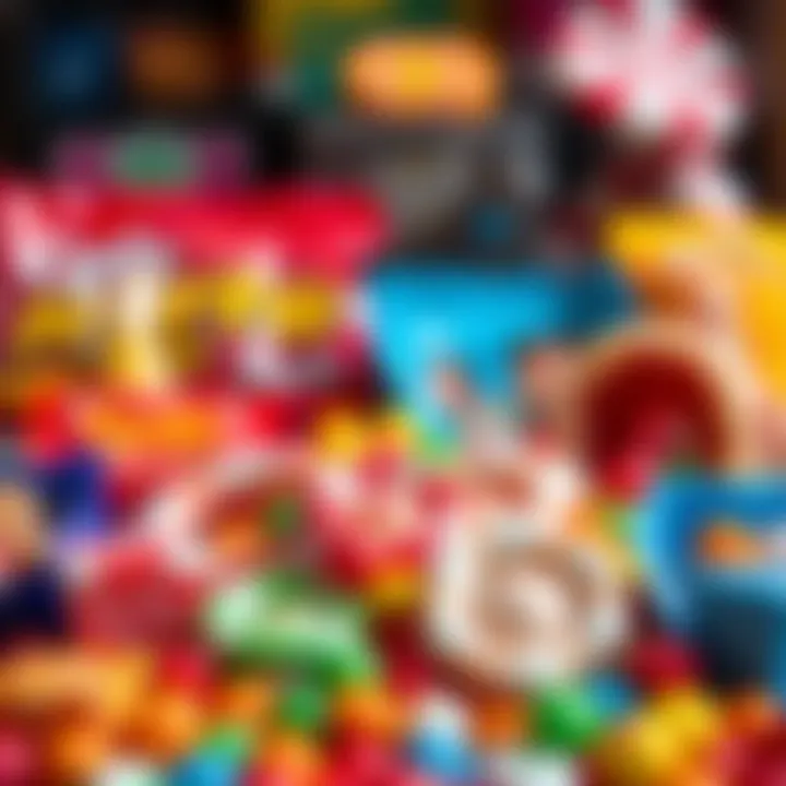 Colorful assortment of confectionery products arranged to illustrate strategic business decisions in the candy industry
