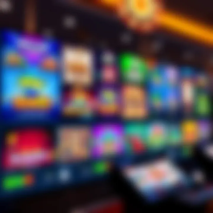 A vibrant online casino interface showcasing a wide variety of slot and table games