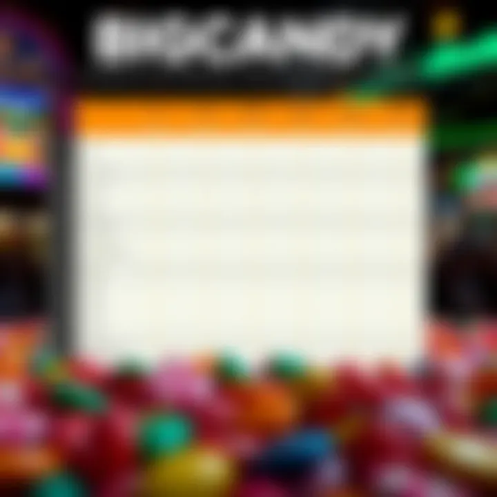 Visual comparison chart showing BigCandy alongside alternative products and their applications