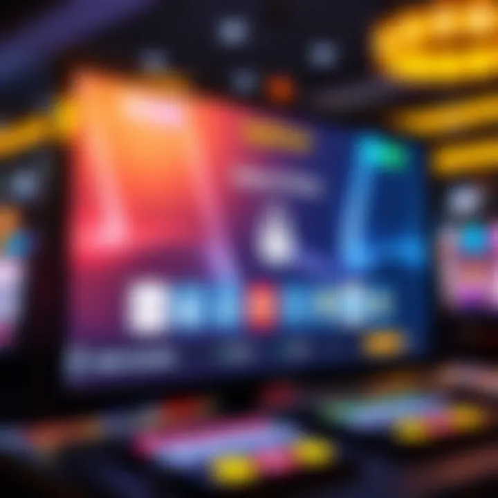 Illustration of a computer screen showing a secure online pokies platform with icons indicating safety and legal compliance