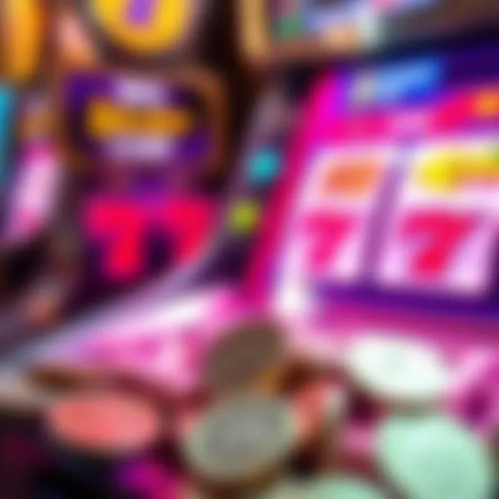 Illustration of a digital slot machine with coins representing casino bonuses and rewards in Australia