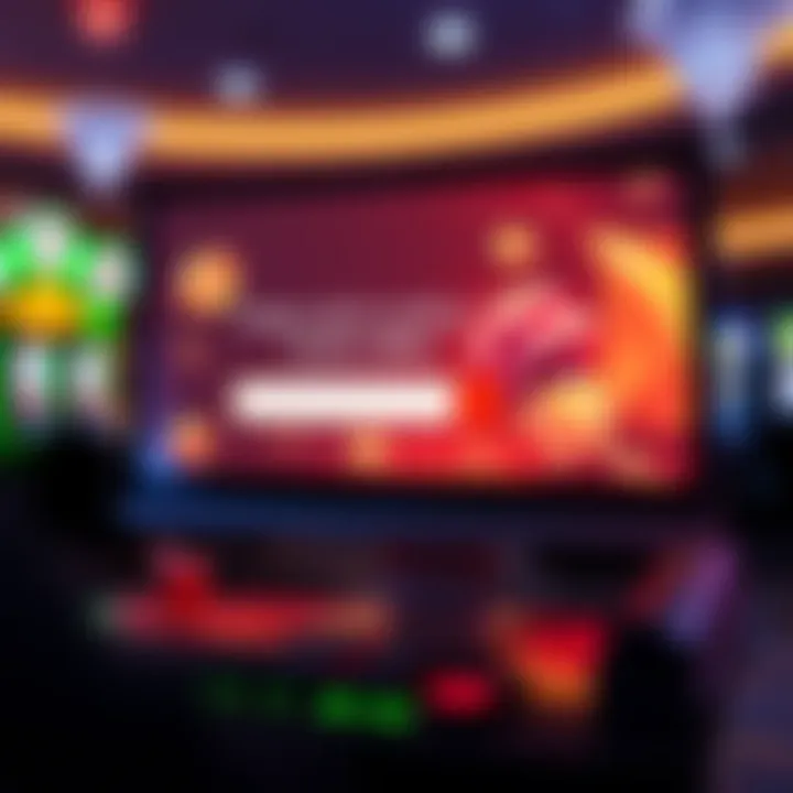 Computer screen displaying promo code entry field with casino background