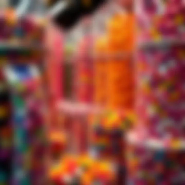 Bulk Candy Selection in a Large Candy Store Colorful assortment of bulk candies displayed in large clear containers at a candy store