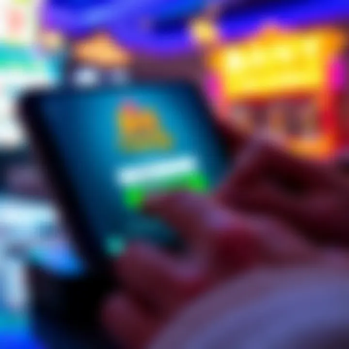 User entering login details on a mobile device to access Big Candy Casino platform