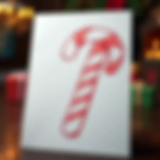 Outline of a large candy cane with smooth curved shape on paper