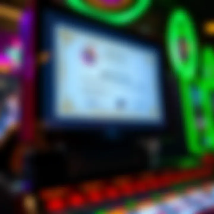 Online casino license certificate displayed on a digital screen