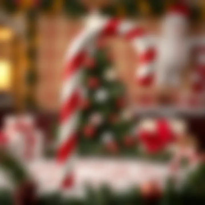 Illustration of basic outline for a large striped candy cane drawing