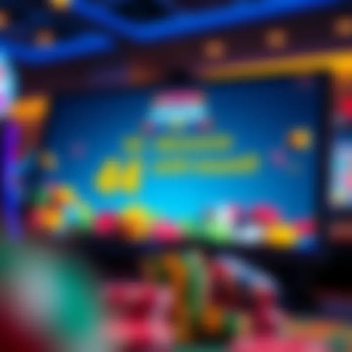 Digital screen showing no deposit bonus activation with casino chips and colorful gaming icons