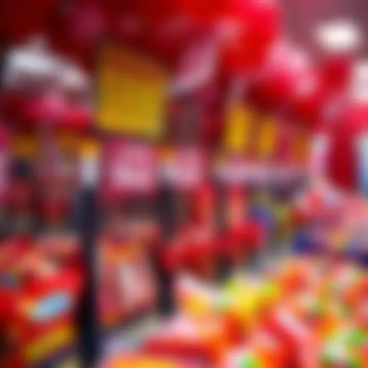 Maximizing Savings During Candy Seasonal Sales Seasonal candy display with sale signs and promotional banners