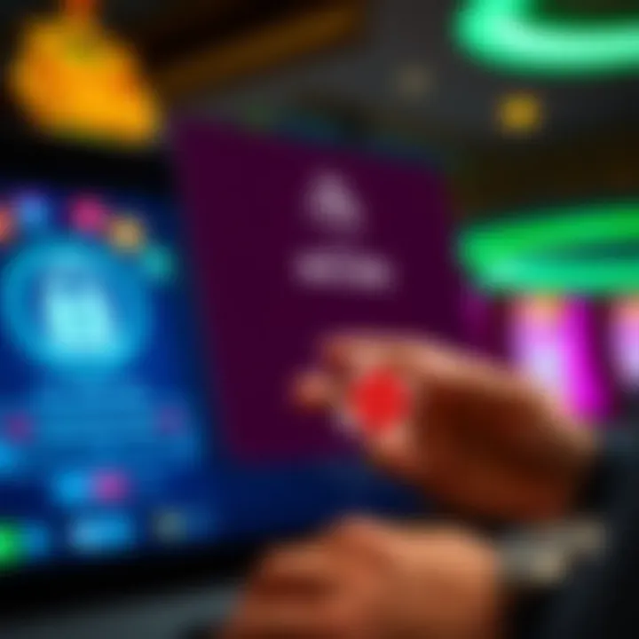 Person securely logging into Big Candy Casino with visible security icons and bonus notification