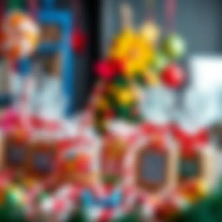 Creative display of candy bags arranged for a festive party setting