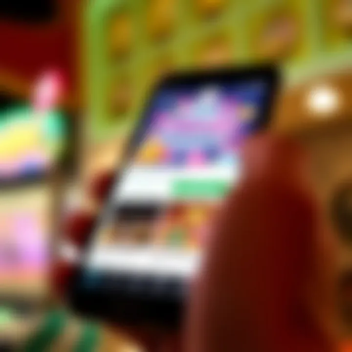 Mobile phone displaying Big Candy Casino app with promotional codes and bonus offers