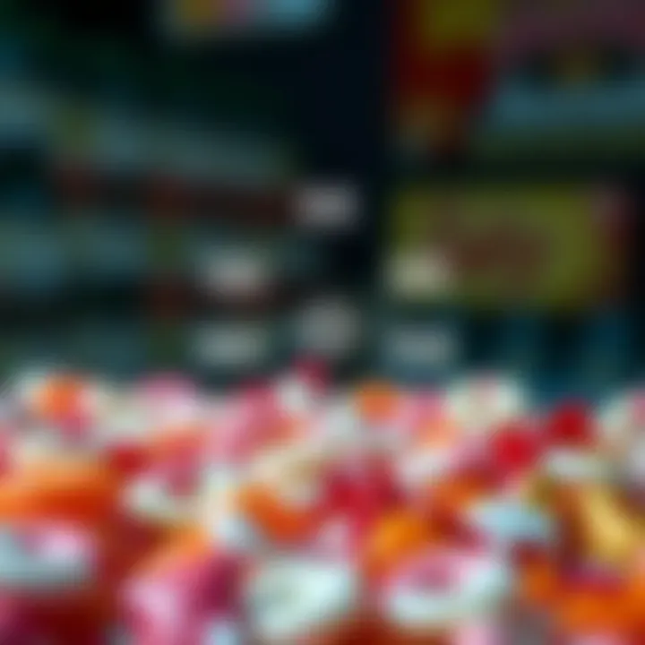 Diagram illustrating the structure of Big Candy NDB codes linking different candy products with their nutritional profiles