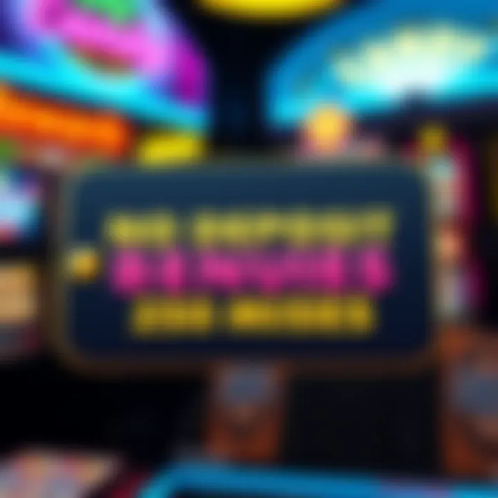 Illustration of a digital reward card indicating a no deposit bonus offer in an online gaming environment