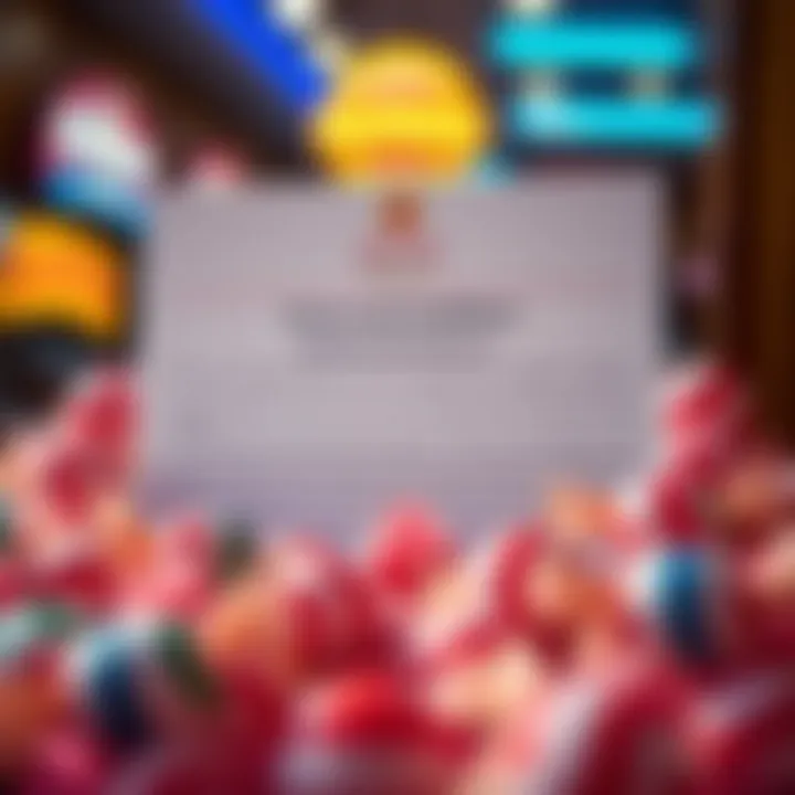 Illustration of bonus terms and conditions with candy icons